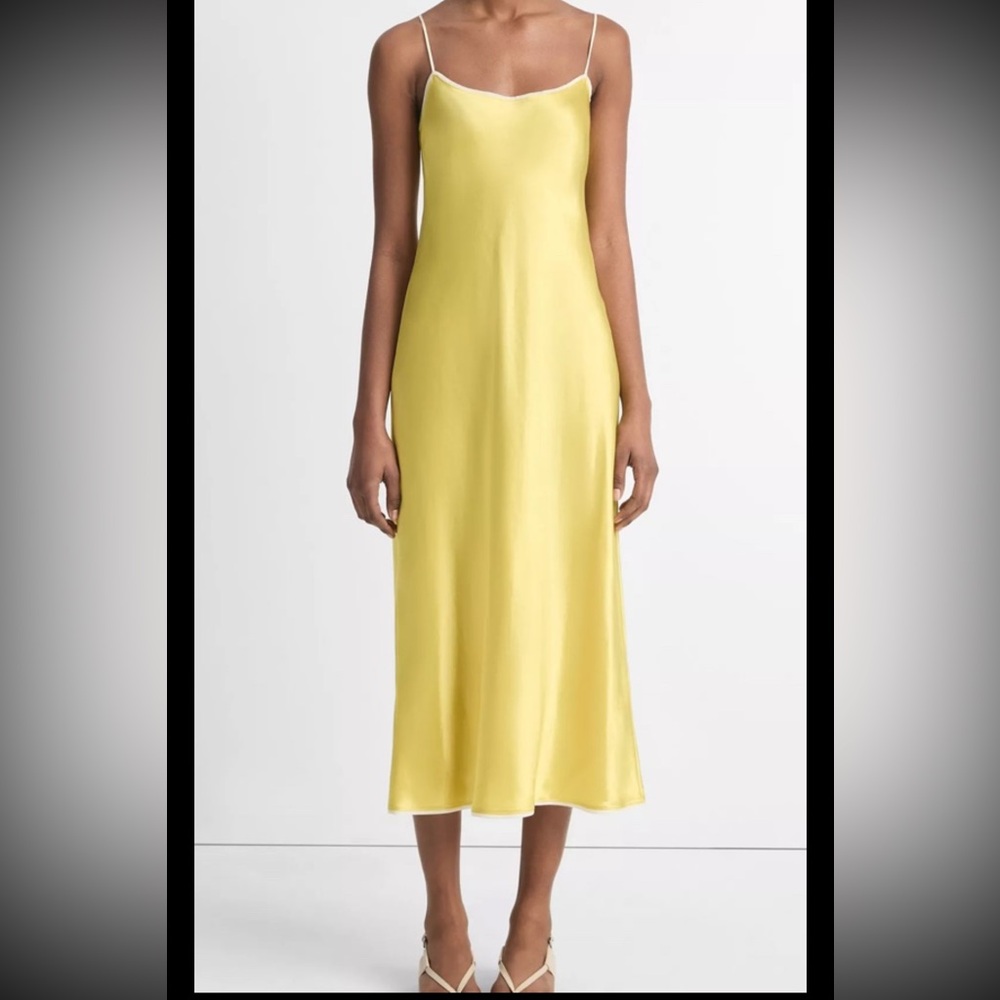 Vince S Yellow Dress Tipped Slip Dress S Cocktail Dinner S Classy Dress
